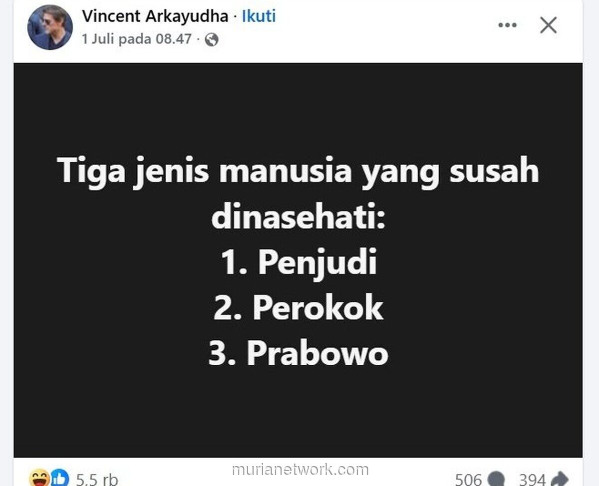 Tiga Tipe Manusia yang Sulit Diberi Nasihat: Penjudi, Perokok, dan Prabowo