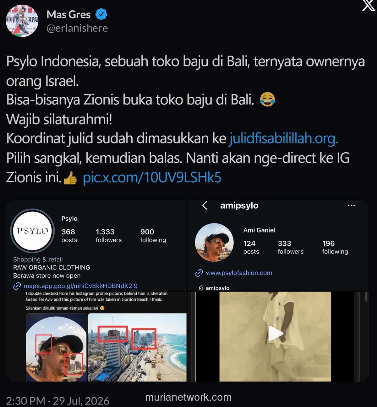 Psylo Fashion di Bali Dikaitkan dengan Pemilik Israel, Publik Bereaksi