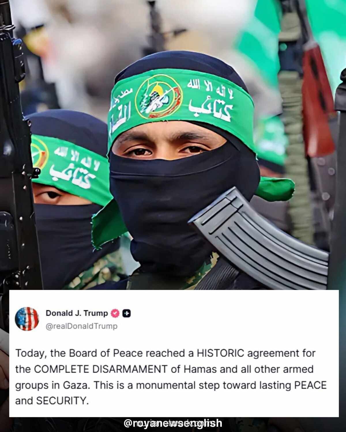 Trump Umumkan Kesepakatan Pelucutan Senjata Hamas di Gaza