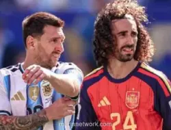 Insiden Cucurella Tutup Mulut saat Bicara dengan Messi Picu Kontroversi, Wasit Tak Beri Kartu Merah