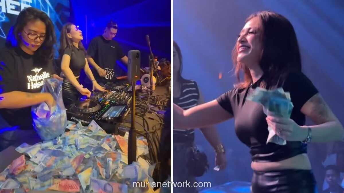 Viral Video Nathalie Holscher Disawer Duit Segunung Saat Nge-DJ di Banjarmasin