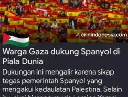 Dukung Spanyol di Piala Dunia 2026, Warga Gaza Beri Penghormatan atas Solidaritas yang Konsisten