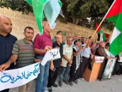 Puluhan Jurnalis Palestina Gelar Aksi di Depan ICRC, Desak Pembebasan Rekan yang Ditahan Israel