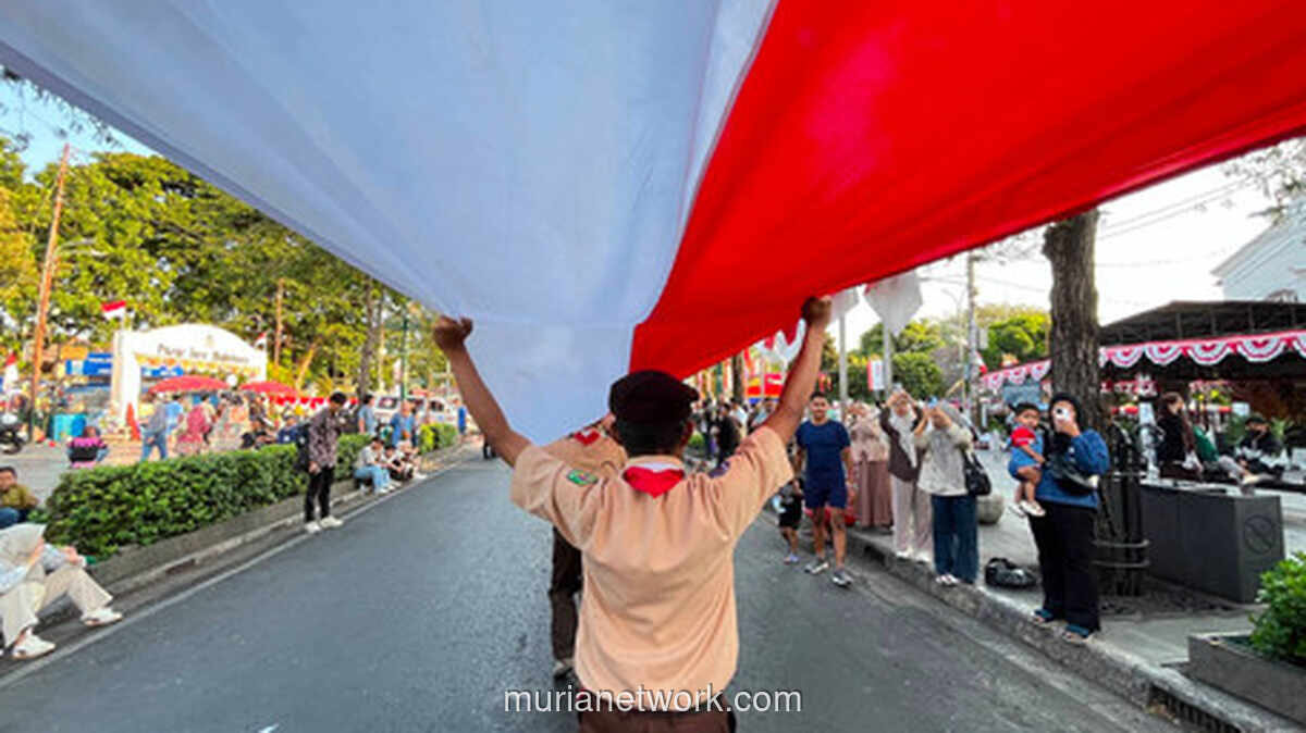 Bendera 1.000 Meter Dibentangkan di Malioboro, Ribuan Warga Rayakan HUT ke-81 RI
