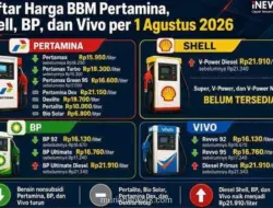 Harga BBM per 1 Agustus 2026: Pertamax Turun, Diesel Shell dan Vivo Naik