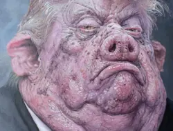 Karikatur Trump-Babi Karya Seniman Prancis Viral, Ini Kata Sang Pelukis
