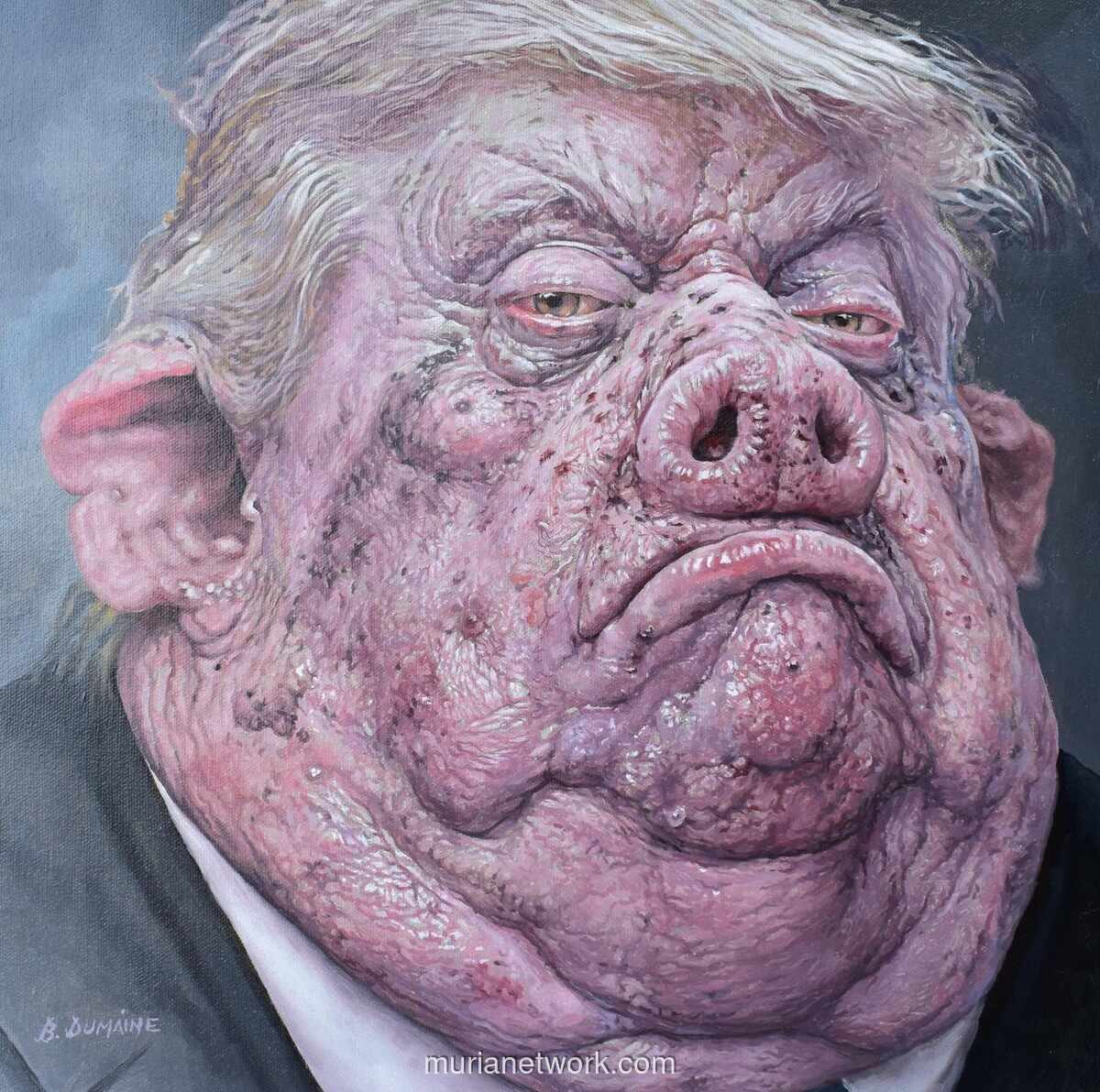 Karikatur Trump-Babi Karya Seniman Prancis Viral, Ini Kata Sang Pelukis