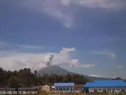 Gunung Ibu Erupsi, Kolom Abu Membubung 800 Meter
