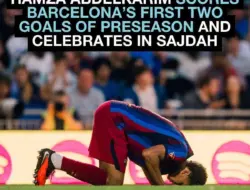 Hamza Abdelkarim Cetak Brace dan Sujud Syukur di Debut Barcelona