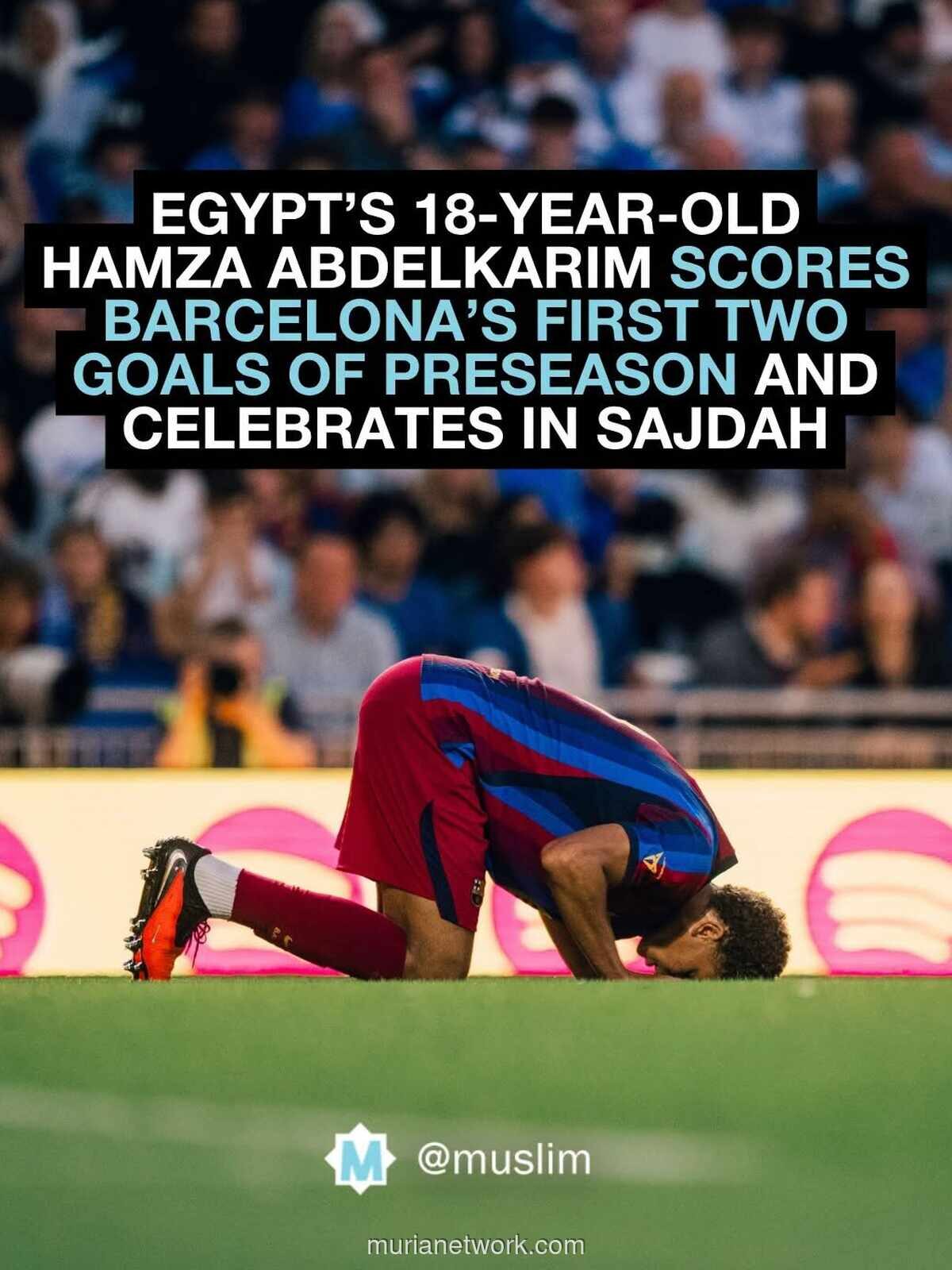 Hamza Abdelkarim Cetak Brace dan Sujud Syukur di Debut Barcelona