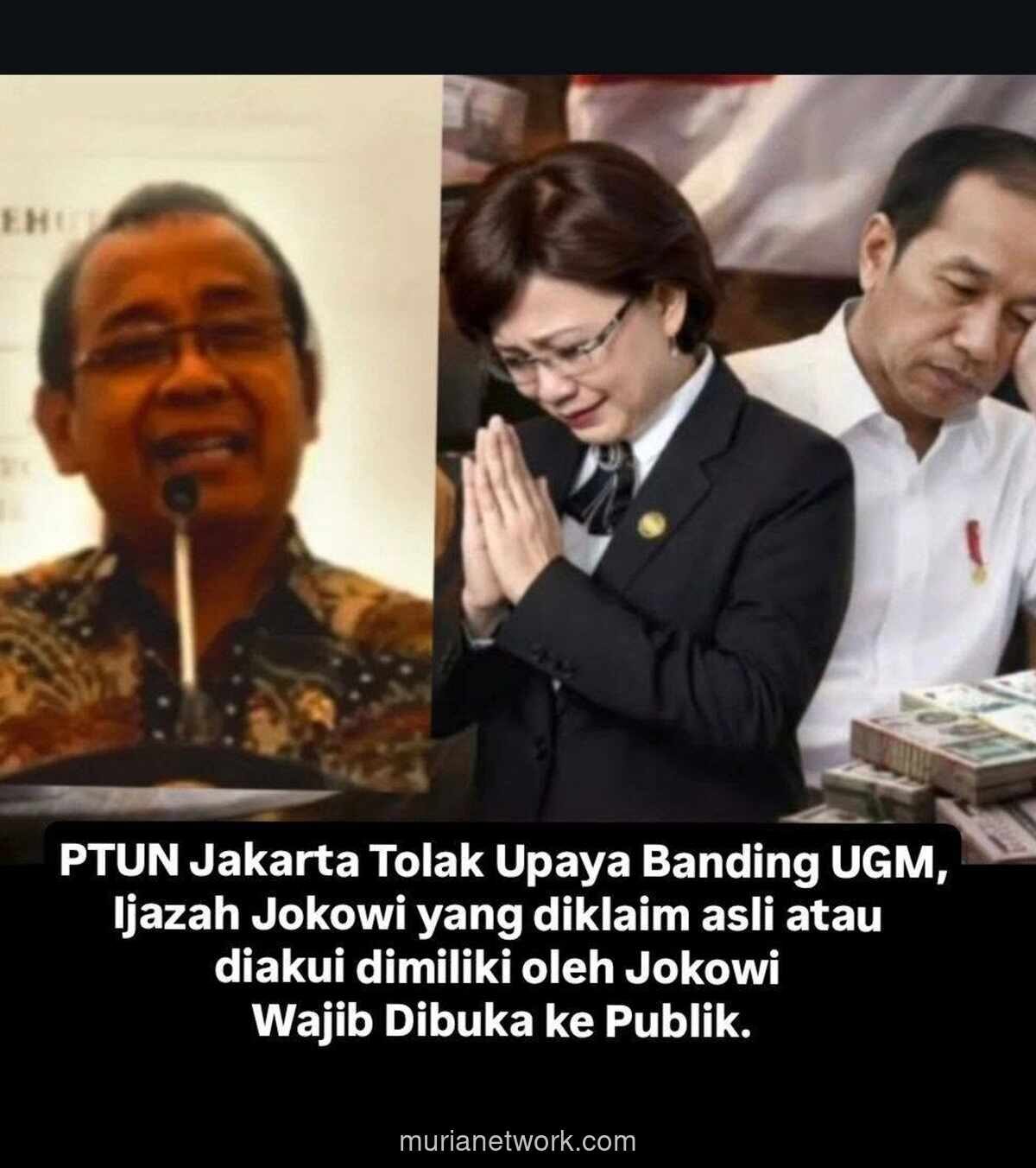 PTUN Jakarta Menolak Banding UGM, Ijazah Jokowi Wajib Dibuka ke Publik