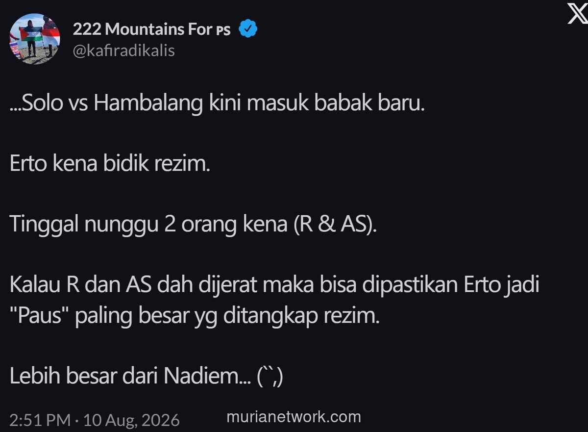 Polemik Solo vs Hambalang Memanas, Erick Thohir Dikabarkan Jadi Sasaran Baru