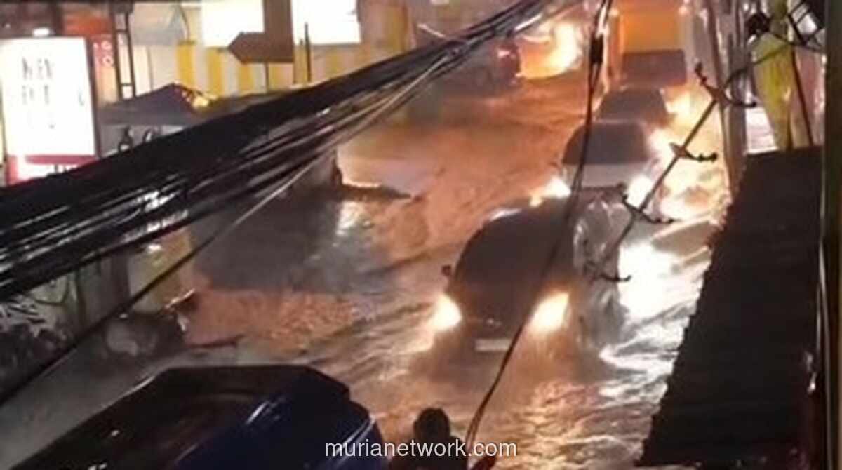 Hujan Deras Rendam Jalan Raya Kapten Yusuf, Lalu Lintas Macet