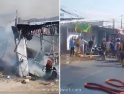 Kebakaran Melanda Sejumlah Kios di Sudiang Makassar, Lalu Lintas Terganggu