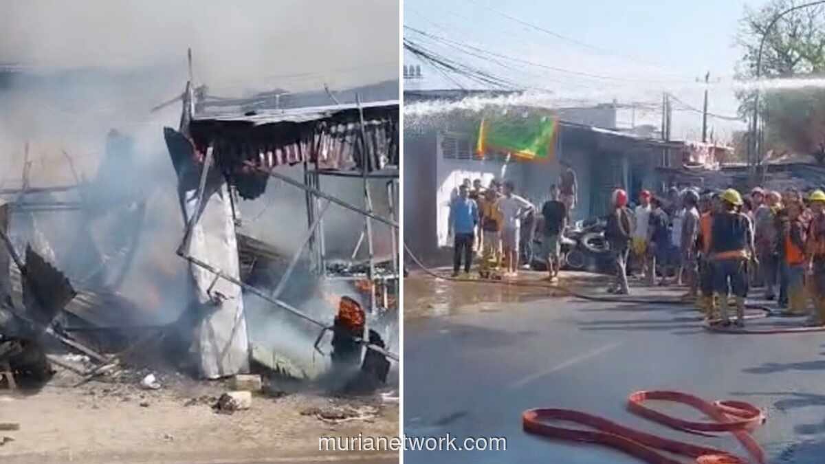 Kebakaran Melanda Sejumlah Kios di Sudiang Makassar, Lalu Lintas Terganggu