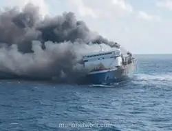 KMP Mutiara Sentosa 2 Terbakar di Utara Madura, Nakhoda Hilang Kontak Usai Lapor