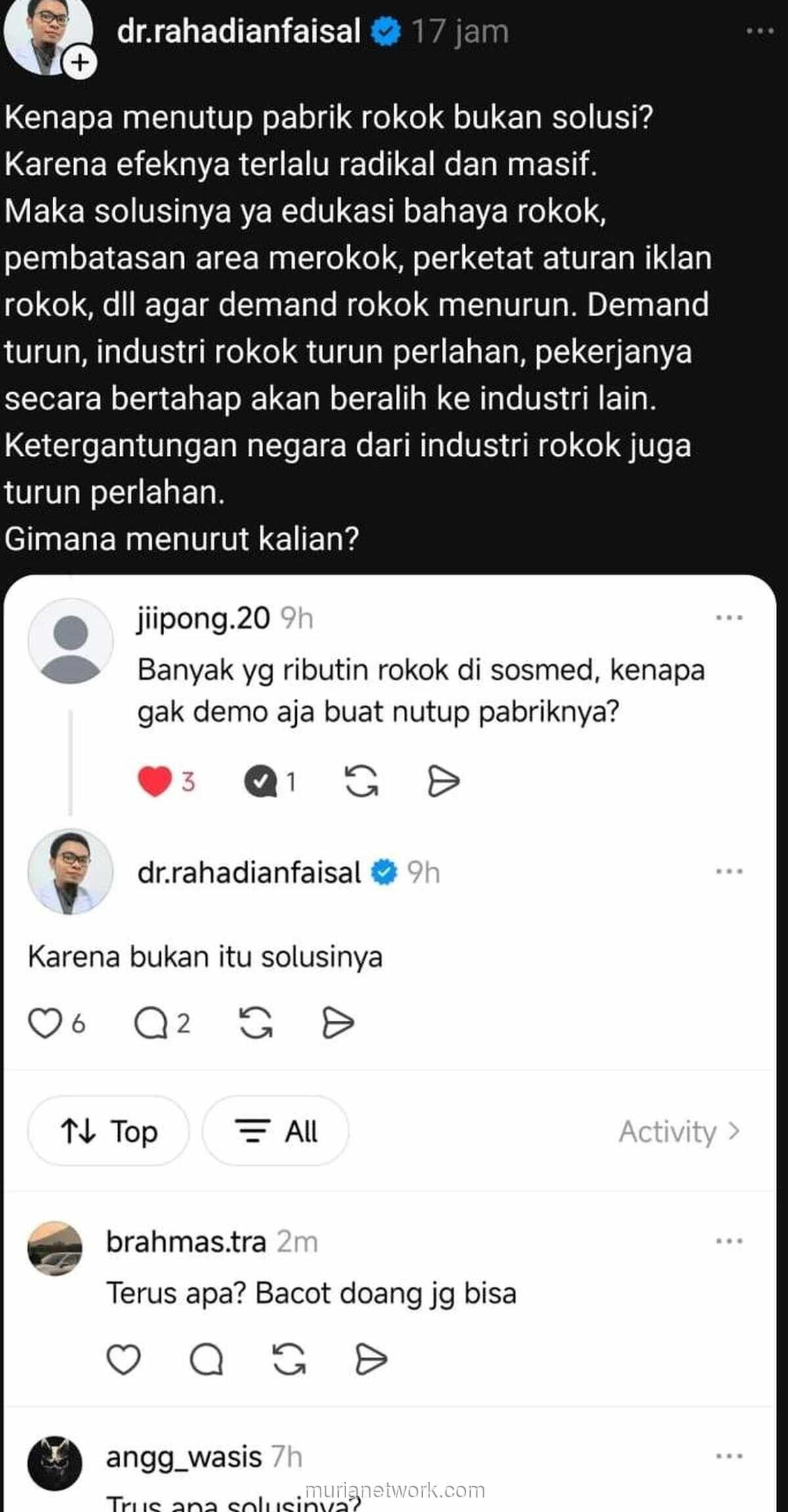 Menutup Pabrik Rokok Bukan Solusi, Ini Kata Dokter