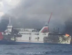 KMP Putri Yasmin Terbakar di Selat Lombok, Ratusan Penumpang Dievakuasi