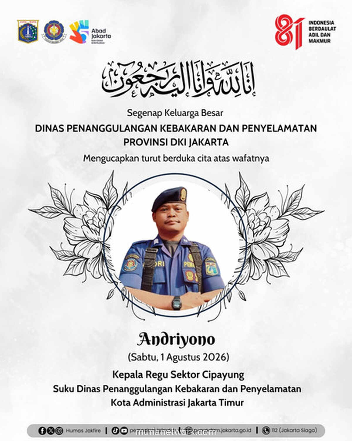 Petugas Damkar DKI Meninggal saat Padamkan Kebakaran Tumpukan Sampah