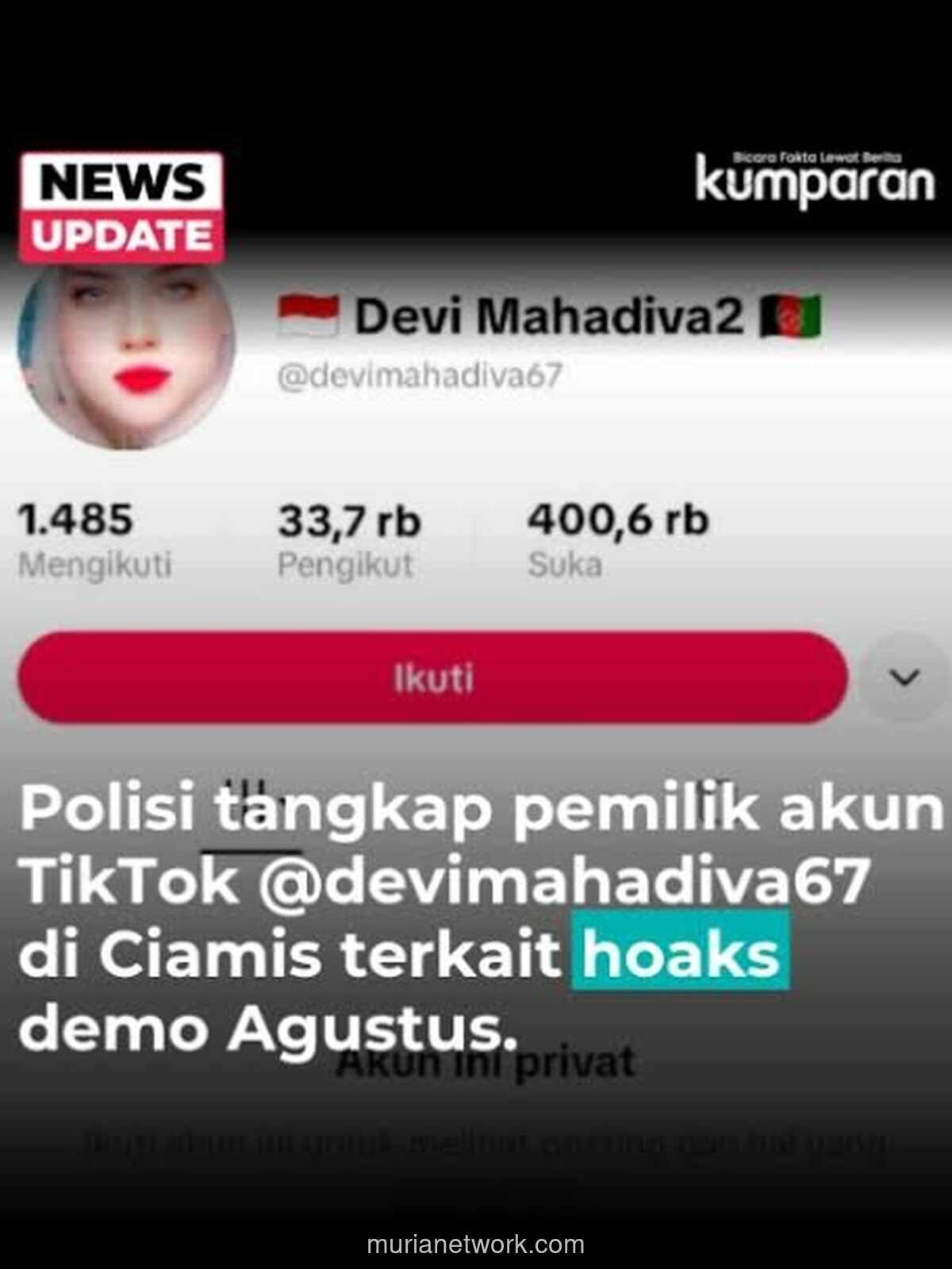 Polda Metro Jaya Tangkap Perempuan Penyebar Hoaks Aksi Massa 2026