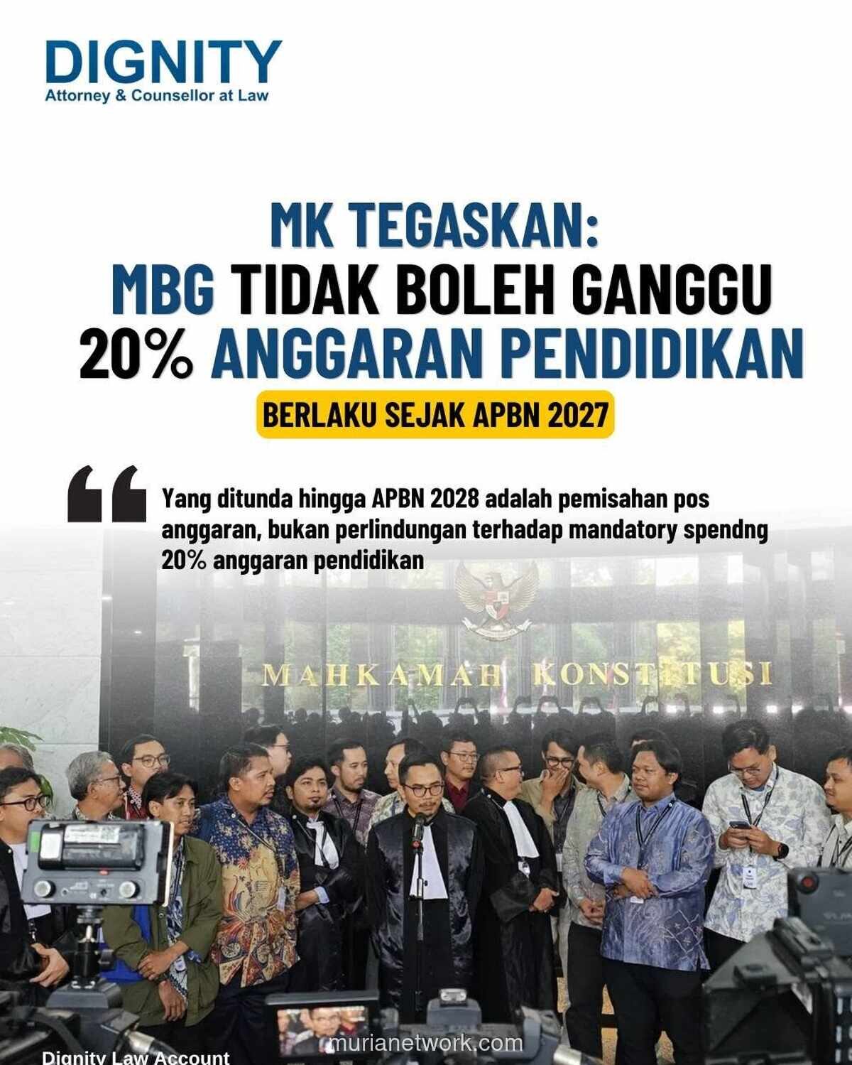 MK Tegaskan APBN 2027 Tak Boleh Pakai Anggaran Pendidikan untuk MBG