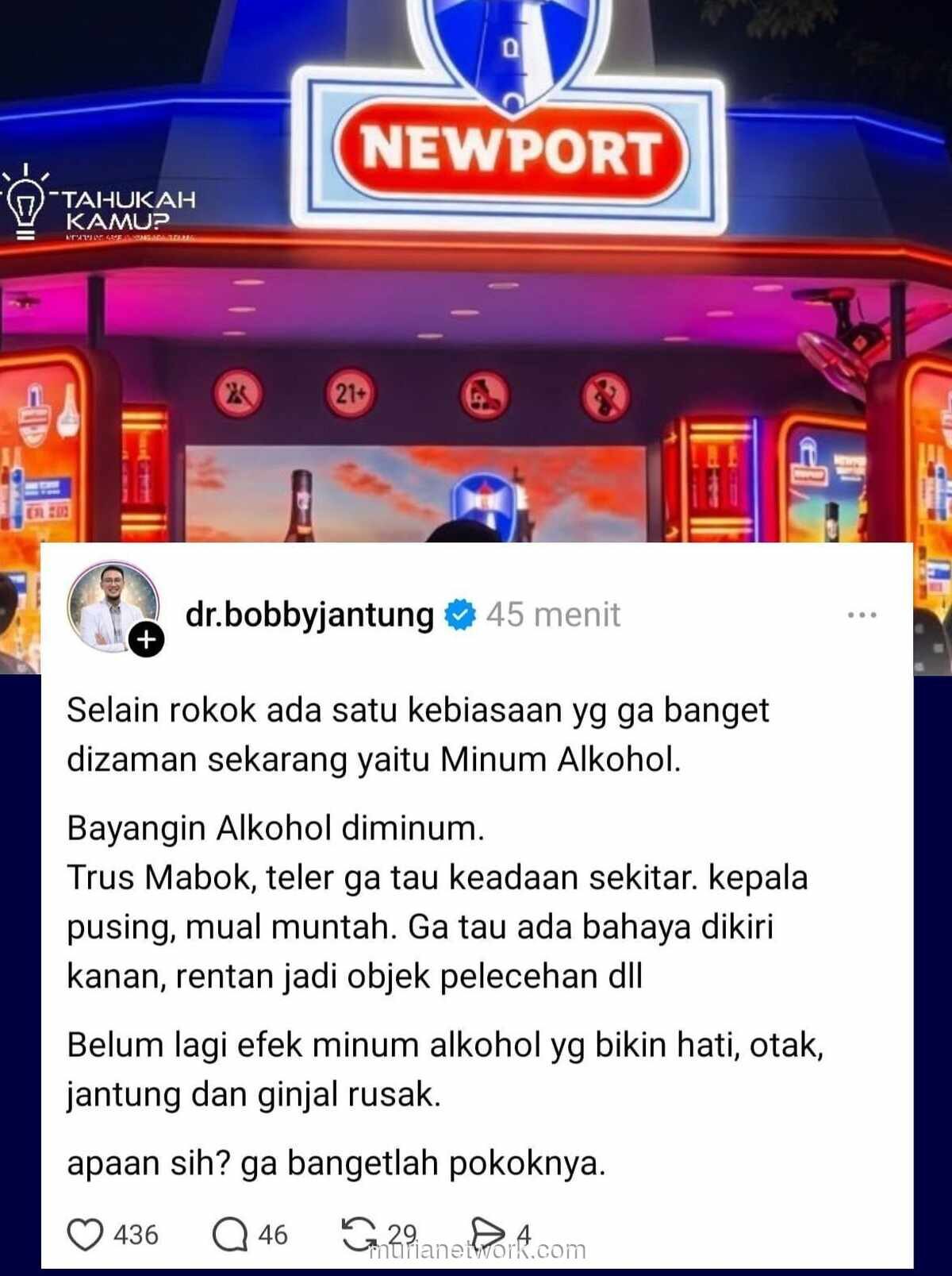 Dokter Bobby: Alkohol Sama Bahayanya dengan Rokok, Bisa Rusak Organ Vital