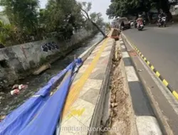 Trotoar di Sawangan Ambles, Pemkot Depok Segera Perbaiki