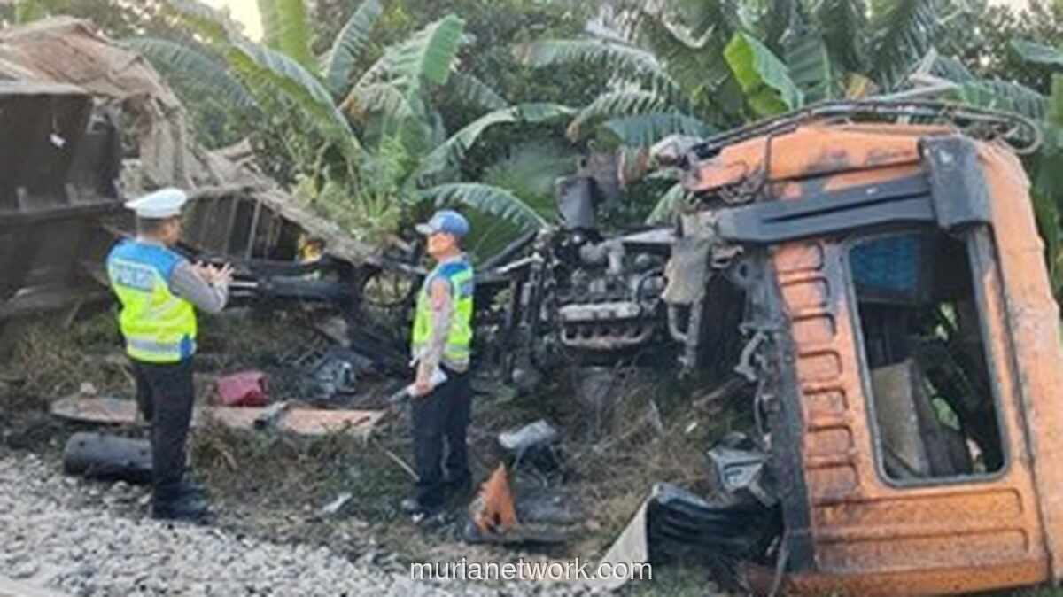 Sopir Truk Tewas Tertabrak KA Putri Deli di Perlintasan Tanpa Palang Pintu Sergai