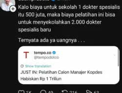 Sentilan Dokter soal Biaya Pelatihan Manajer Kopdes Rp 1 Triliun: Bisa Sekolahkan 2.000 Dokter Spesialis